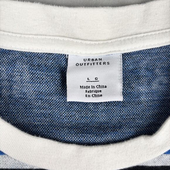 Urban Outfitters Shirt Mens L Blue Soft Multilingual Love Stripe Graphic Tee EUC - Picture 9 of 10